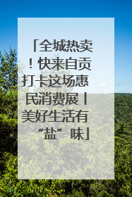 全城热卖！快来自贡打卡这场惠民消费展丨美好生活有“盐”味