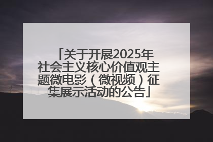 关于开展2025年社会主义核心价值观主题微电影（微视频）征集展示活动的公告