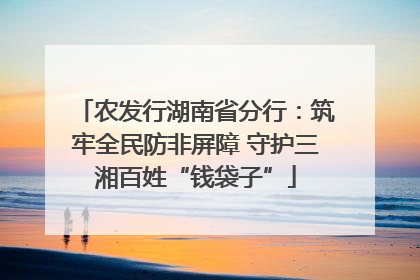 农发行湖南省分行：筑牢全民防非屏障 守护三湘百姓“钱袋子”