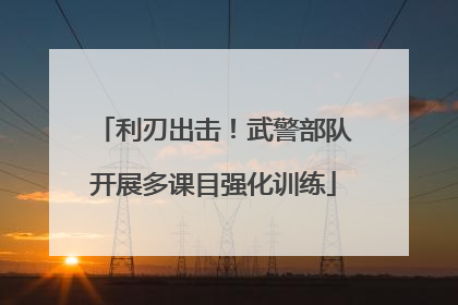 利刃出击！武警部队开展多课目强化训练