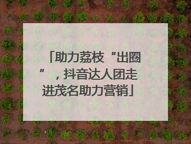 助力荔枝“出圈”，抖音达人团走进茂名助力营销