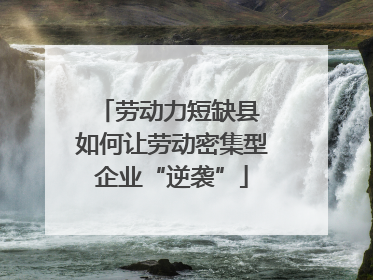 劳动力短缺县 如何让劳动密集型企业“逆袭”