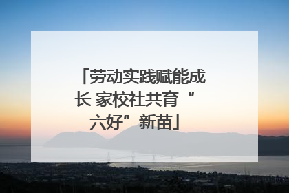 劳动实践赋能成长 家校社共育“六好”新苗