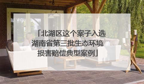 北湖区这个案子入选湖南省第三批生态环境损害赔偿典型案例