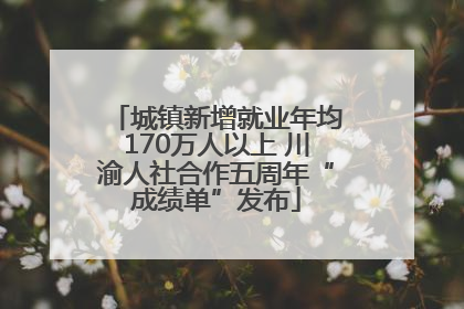 城镇新增就业年均170万人以上 川渝人社合作五周年“成绩单”发布