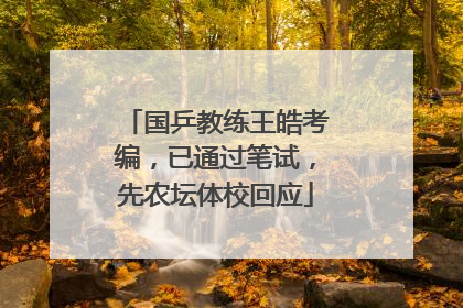 国乒教练王皓考编，已通过笔试，先农坛体校回应