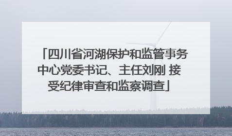四川省河湖保护和监管事务中心党委书记、主任刘刚 接受纪律审查和监察调查