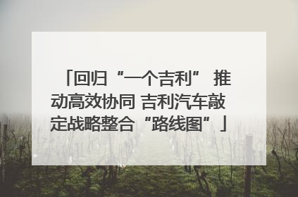 回归“一个吉利” 推动高效协同 吉利汽车敲定战略整合“路线图”