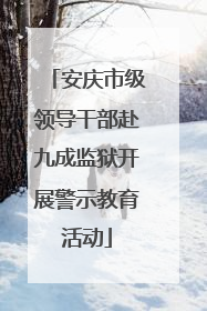 安庆市级领导干部赴九成监狱开展警示教育活动