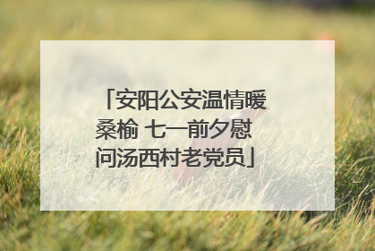安阳公安温情暖桑榆 七一前夕慰问汤西村老党员