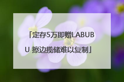 定存5万即赠LABUBU 擦边揽储难以复制