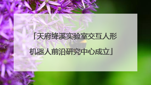 天府绛溪实验室交互人形机器人前沿研究中心成立
