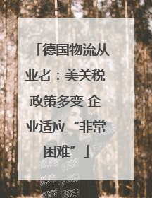 德国物流从业者：美关税政策多变 企业适应“非常困难”