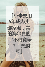 小米要用5年成为头部家电，美的海尔真的“不惧竞争”？｜热财经
