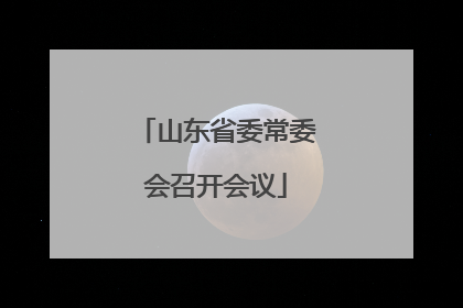 山东省委常委会召开会议