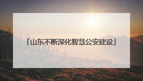 山东不断深化智慧公安建设