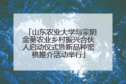 山东农业大学与蒙阴金葵农业乡村振兴合伙人启动仪式暨新品种蜜桃推介活动举行