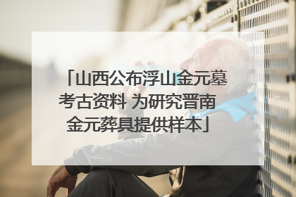 山西公布浮山金元墓考古资料 为研究晋南金元葬具提供样本