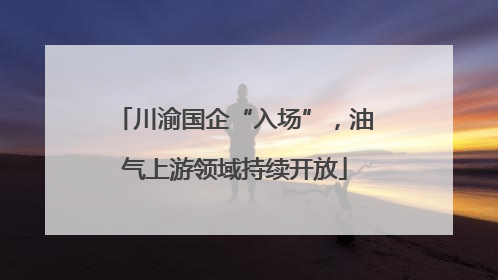 川渝国企“入场”，油气上游领域持续开放