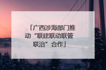 广西涉海部门推动“联建联动联管联治”合作