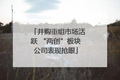 并购重组市场活跃 “两创”板块公司表现抢眼