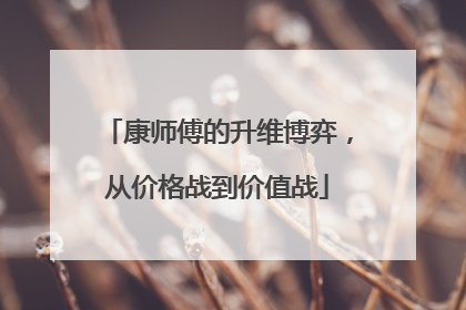 康师傅的升维博弈，从价格战到价值战