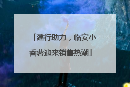 建行助力，临安小香薯迎来销售热潮