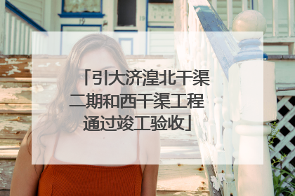 引大济湟北干渠二期和西干渠工程通过竣工验收