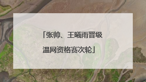 张帅、王曦雨晋级温网资格赛次轮