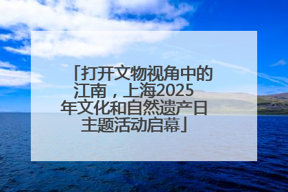 打开文物视角中的江南，上海2025年文化和自然遗产日主题活动启幕