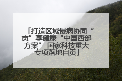 打造区域慢病协同“贡”享健康“中国西部方案” 国家科技重大专项落地自贡