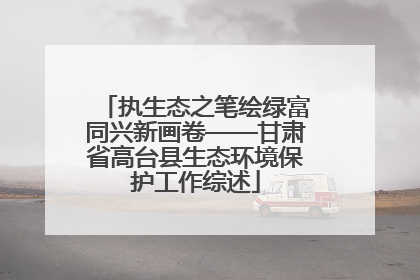 执生态之笔绘绿富同兴新画卷——甘肃省高台县生态环境保护工作综述