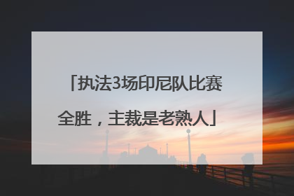 执法3场印尼队比赛全胜，主裁是老熟人