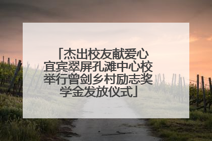 杰出校友献爱心 宜宾翠屏孔滩中心校举行曾剑乡村励志奖学金发放仪式