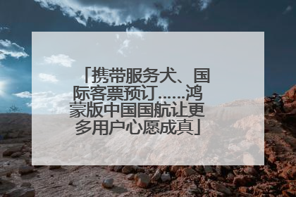携带服务犬、国际客票预订……鸿蒙版中国国航让更多用户心愿成真