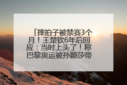 摔拍子被禁赛3个月！王楚钦6年后回应：当时上头了！称巴黎奥运被孙颖莎带着打，搭档8年“一个眼神就能懂”