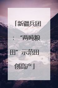 新疆兵团：“两吨粮田”示范田创高产