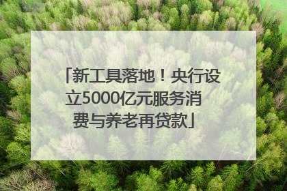 新工具落地！央行设立5000亿元服务消费与养老再贷款