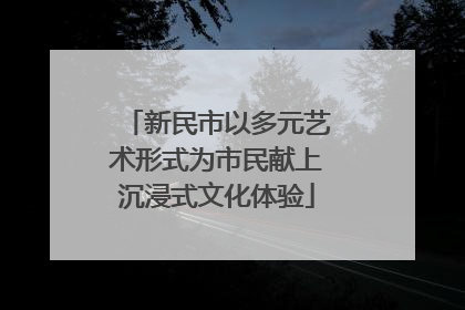 新民市以多元艺术形式为市民献上沉浸式文化体验