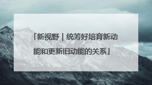 新视野｜统筹好培育新动能和更新旧动能的关系