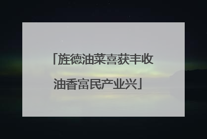 旌德油菜喜获丰收 油香富民产业兴