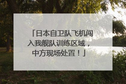日本自卫队飞机闯入我舰队训练区域，中方现场处置！