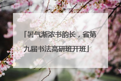暑气渐浓书韵长，省第九届书法高研班开班