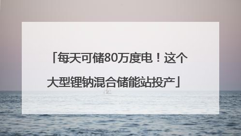 每天可储80万度电！这个大型锂钠混合储能站投产