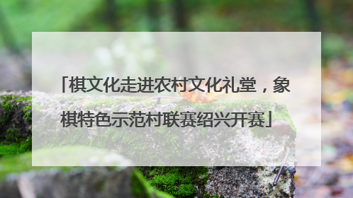 棋文化走进农村文化礼堂，象棋特色示范村联赛绍兴开赛