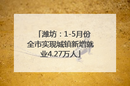 潍坊：1-5月份全市实现城镇新增就业4.27万人