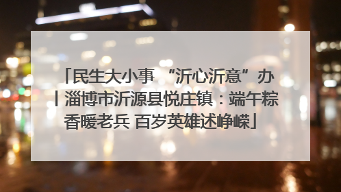 民生大小事 “沂心沂意”办丨淄博市沂源县悦庄镇:端午粽香暖老兵 百岁英雄述峥嵘