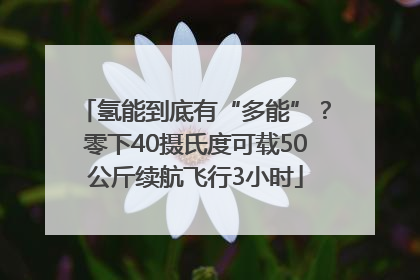 氢能到底有“多能”？零下40摄氏度可载50公斤续航飞行3小时