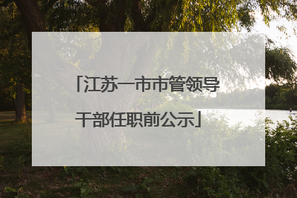 江苏一市市管领导干部任职前公示