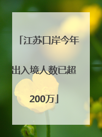 江苏口岸今年出入境人数已超200万